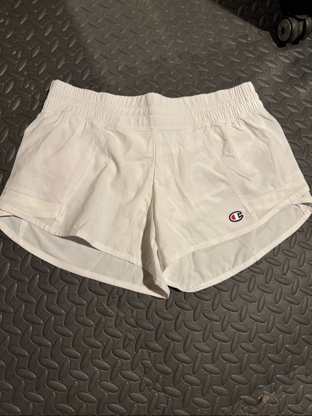 Champion Women’s White Athletic Running Shorts with Logo
